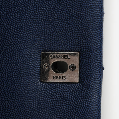 Chanel Caviar Quilted Medium Coco Handle Flap Navy Blue 4 of 8