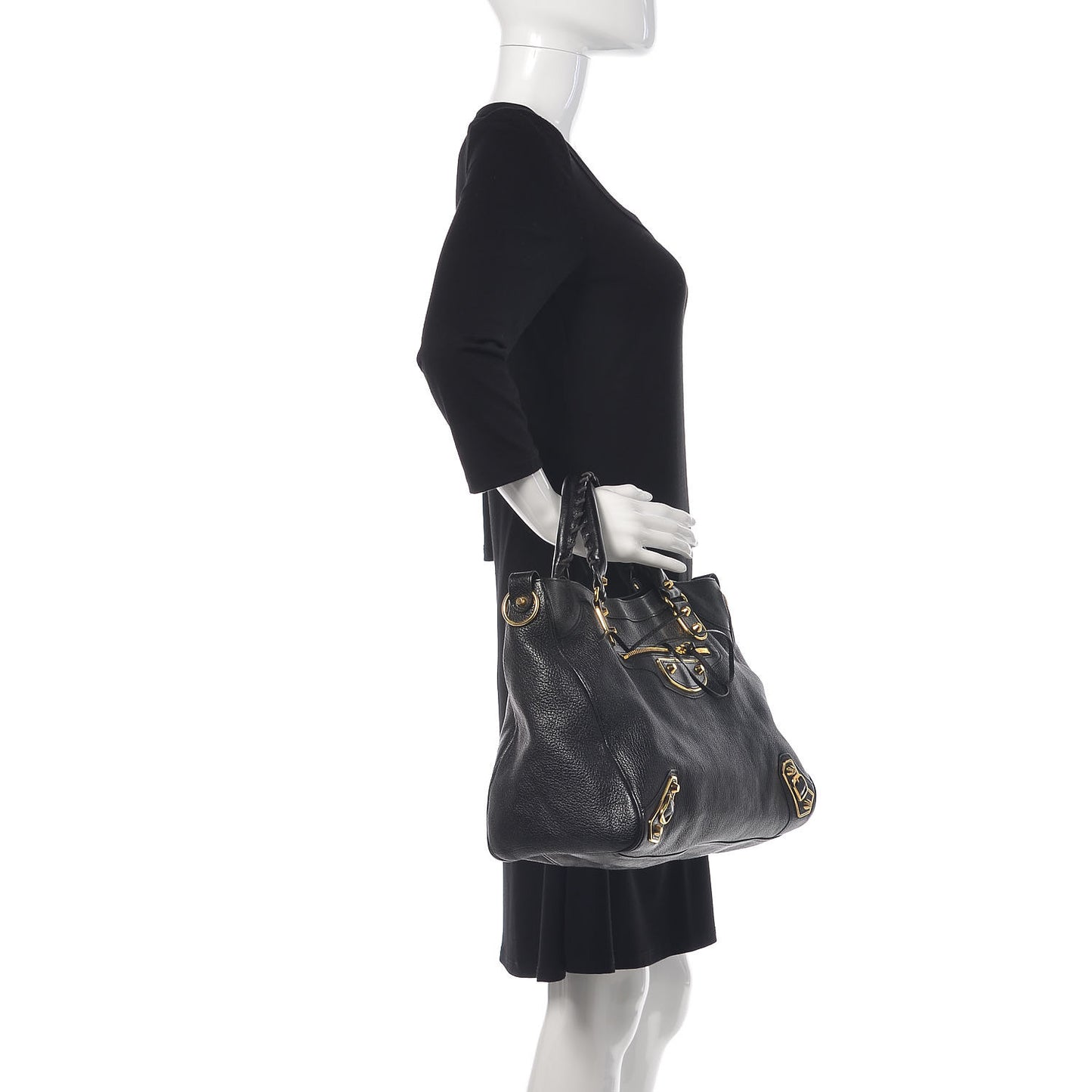 Chevre Gold Metallic Edge Hardware Velo Black