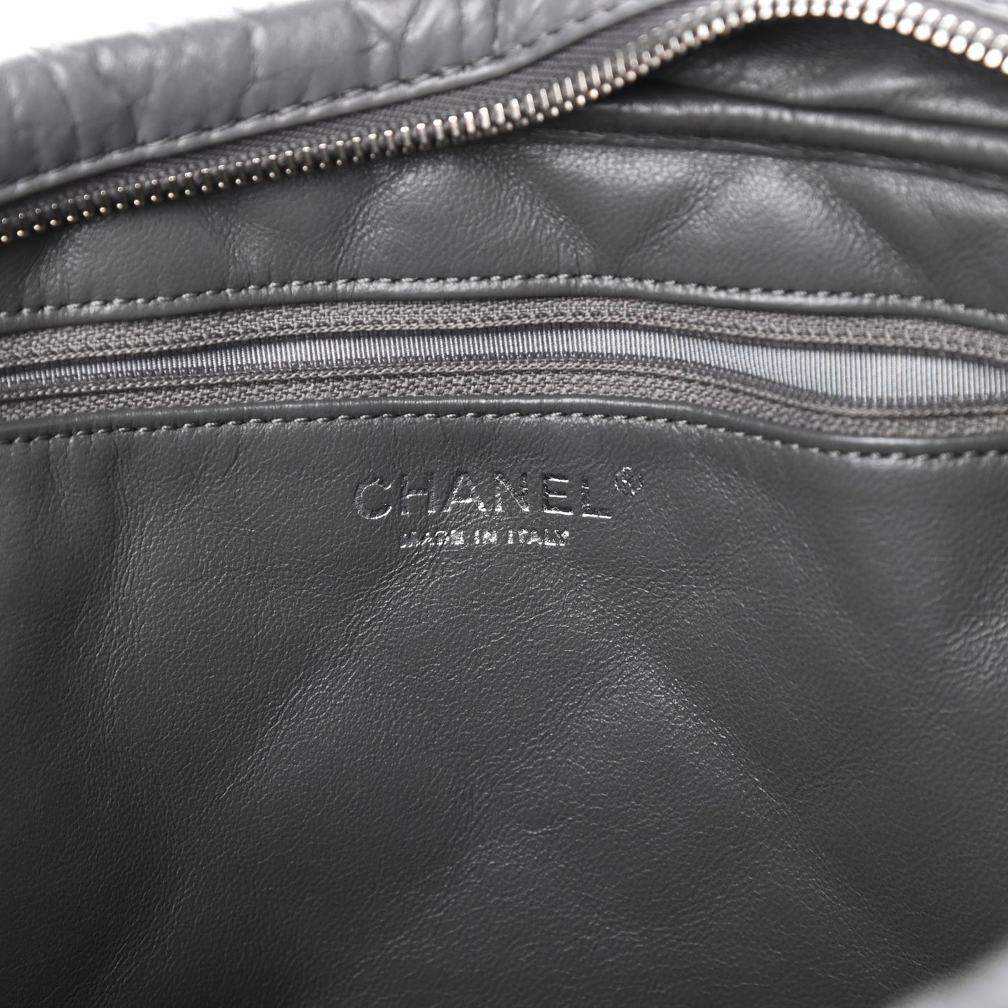 Aged Calfskin Quilted Large Reissue Camera Case Grey