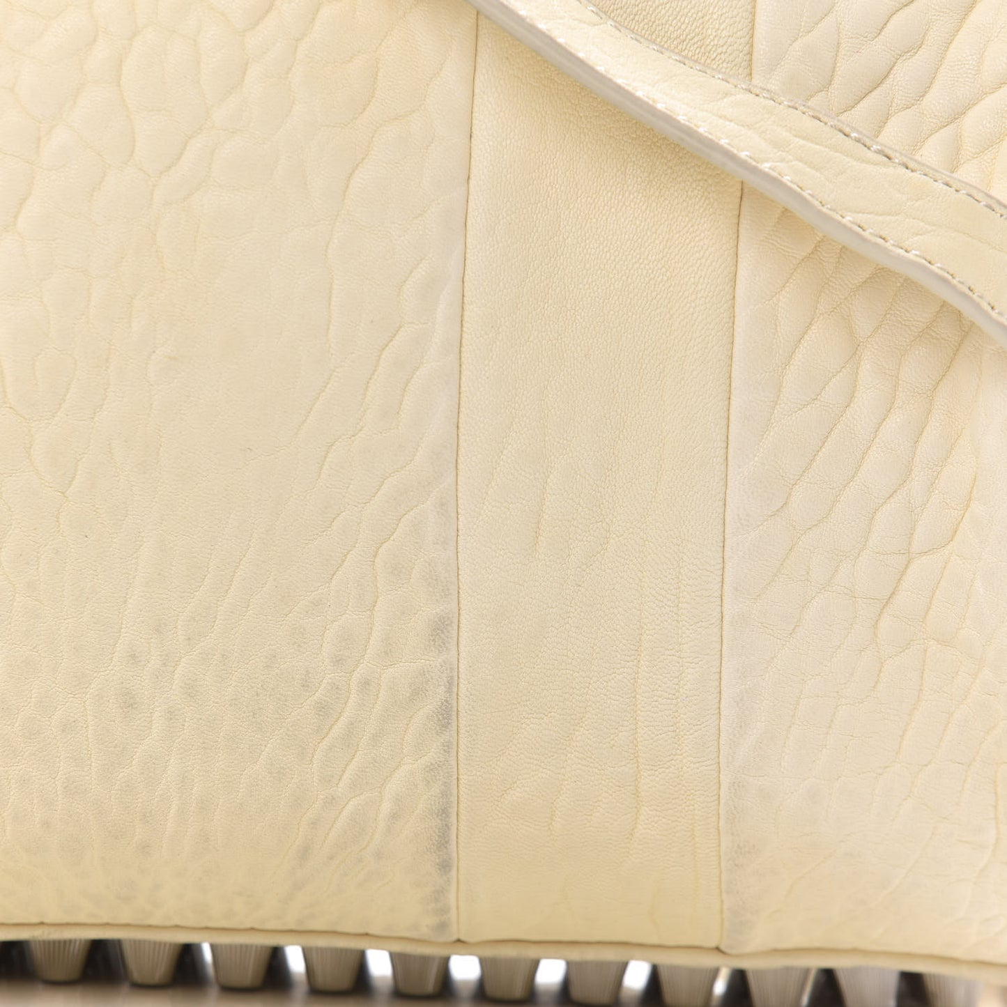 Pebbled Lambskin Rocco Bone Silver Hardware