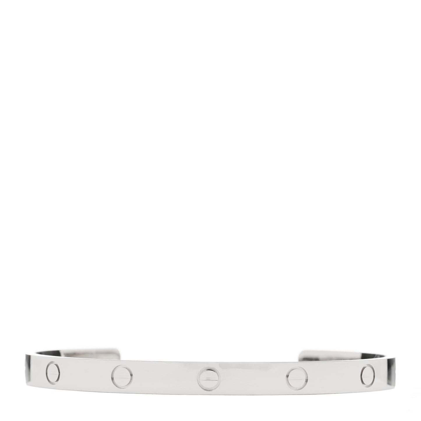 18K White Gold LOVE Cuff Bracelet 20
