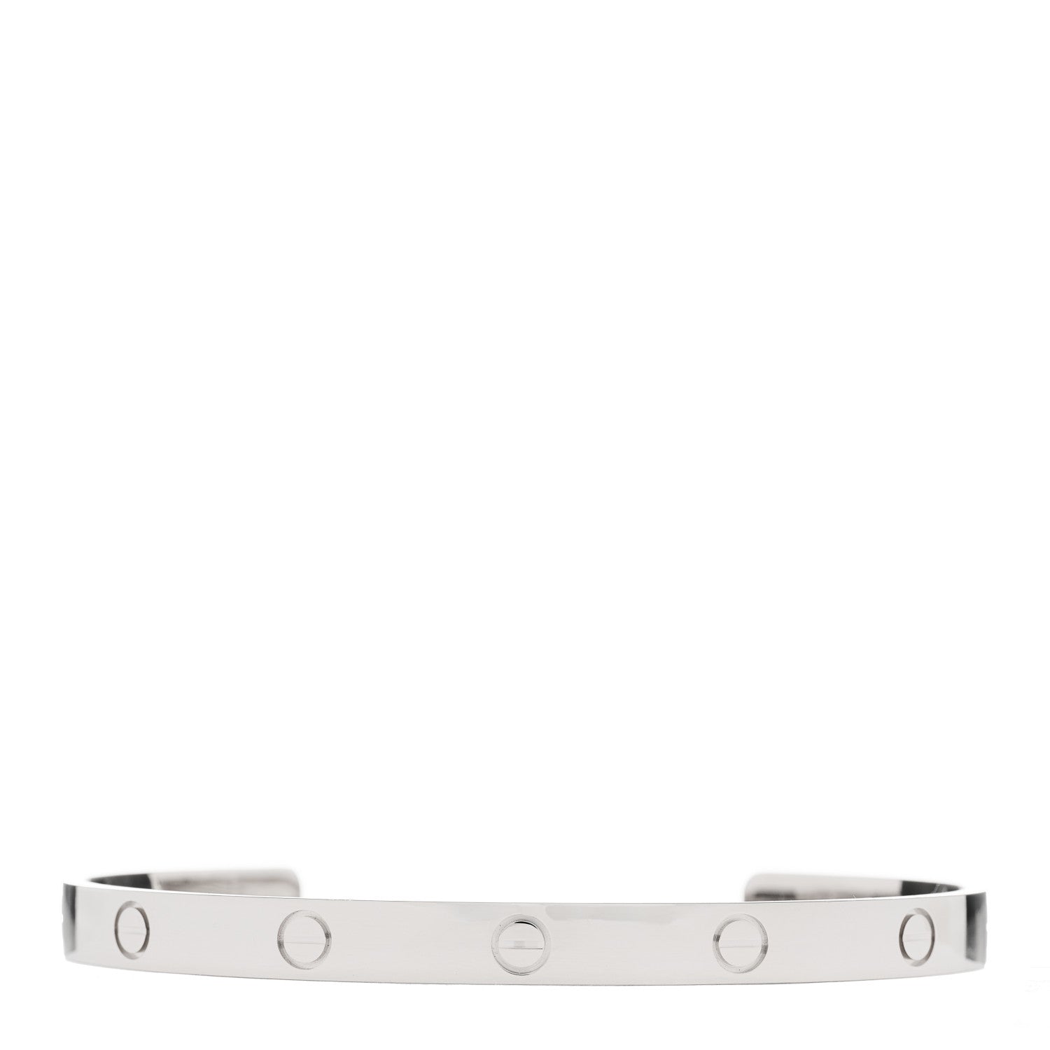 Cartier 18K White Gold LOVE Cuff Bracelet 20 1 of 3