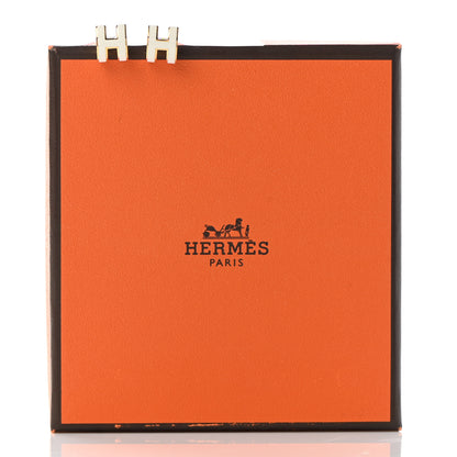 Hermes Gold Lacquered Mini Pop H Earrings White 6 of 6