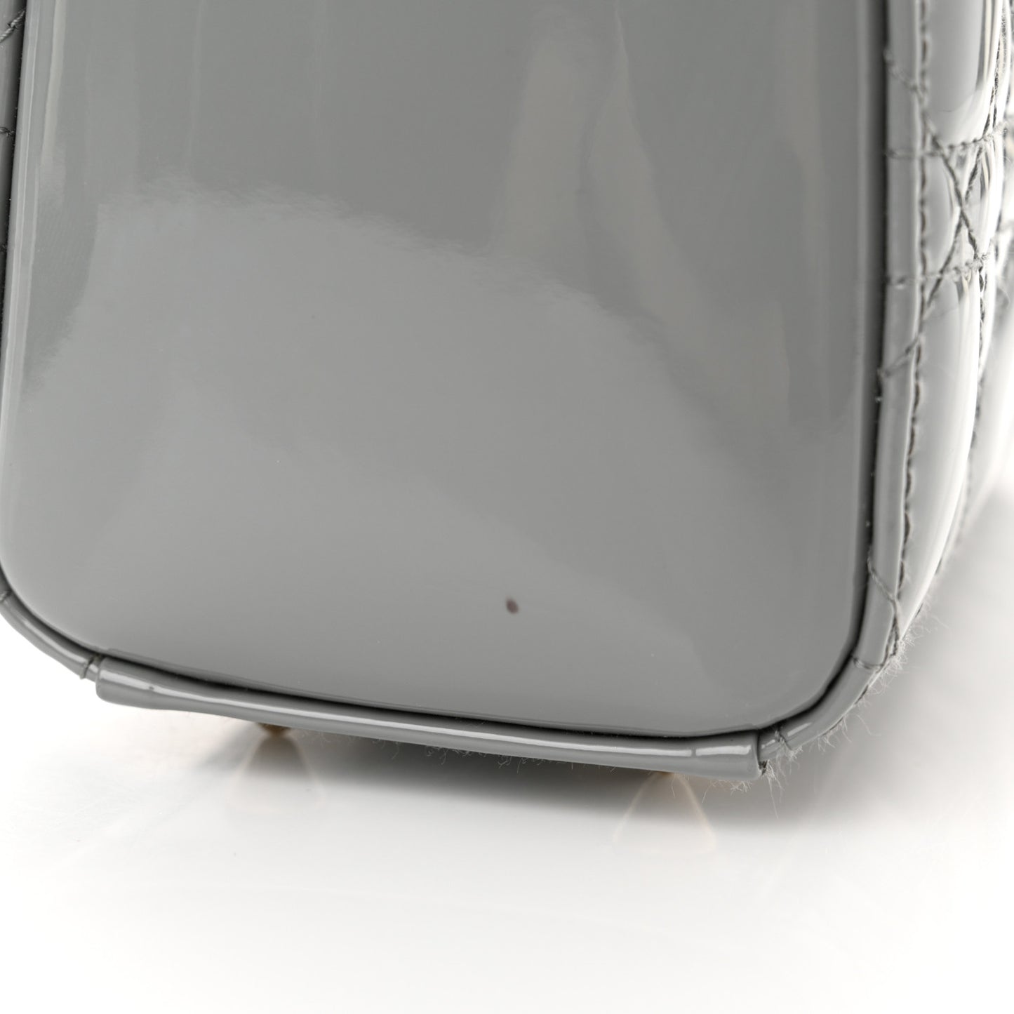 Patent Cannage Small Lady Dior Grey
