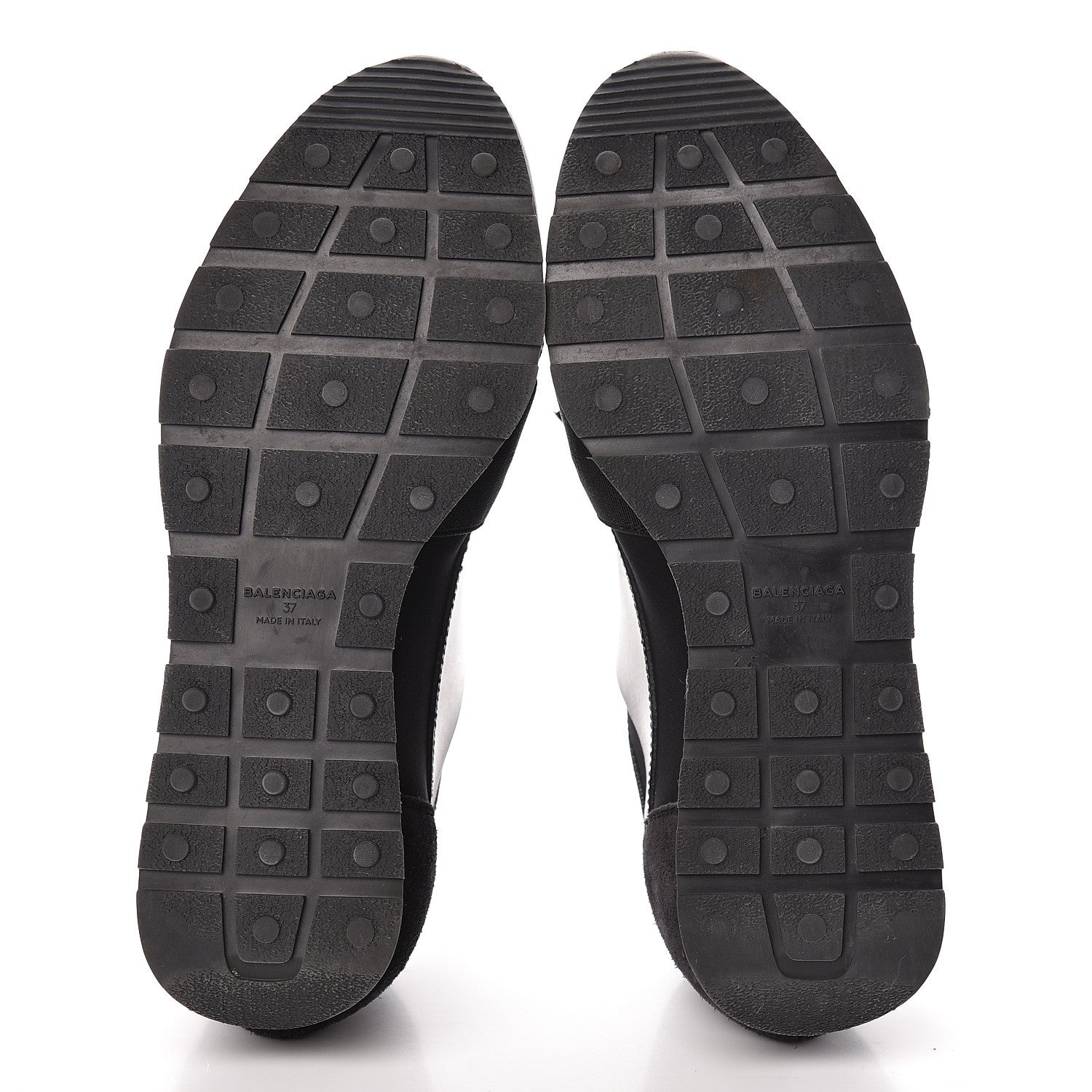 Balenciaga Mesh Calfskin Neoprene Suede Womens Race Runner Sneakers 37 Black 9 of 10