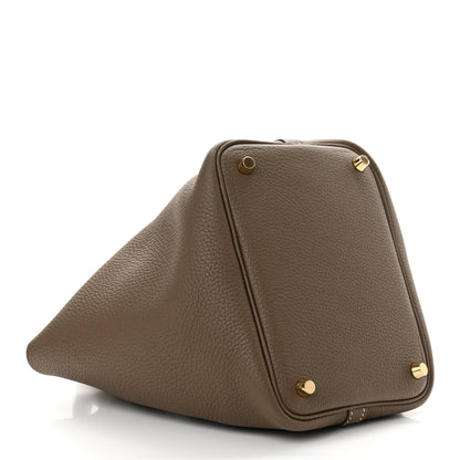 Hermes Taurillon Clemence Picotin Lock 18 PM Etoupe 4 of 11