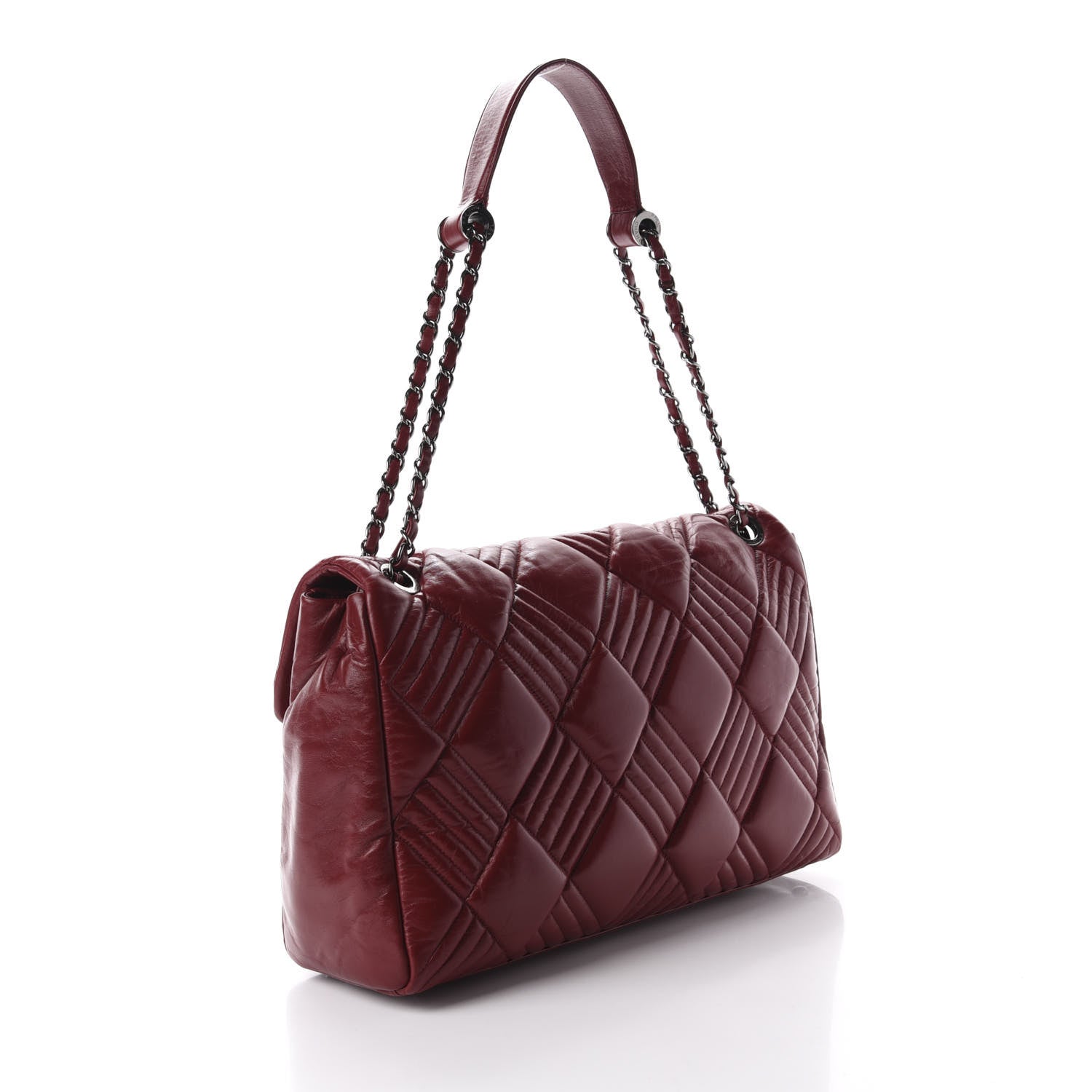 Chanel Lambskin In and Out Maxi Flap Red 3 of 10