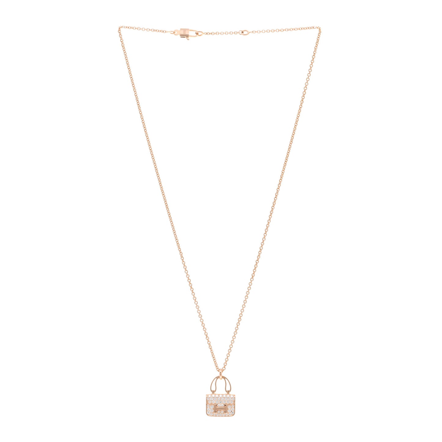 18K Rose Gold Diamond Constance Amulettes Pendant Necklace