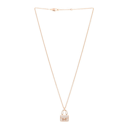 Hermes 18K Rose Gold Diamond Constance Amulettes Pendant Necklace 3 of 6