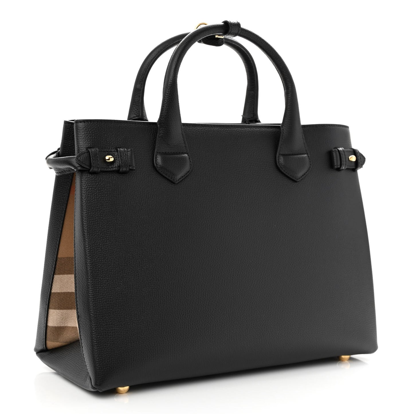Derby Calfskin House Check Medium Banner Tote Black