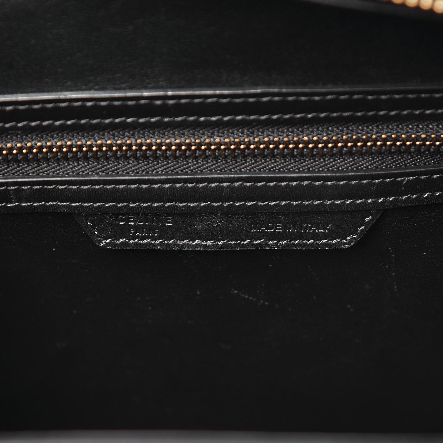 Shrunken Lambskin Micro Bi-Color Luggage Black White