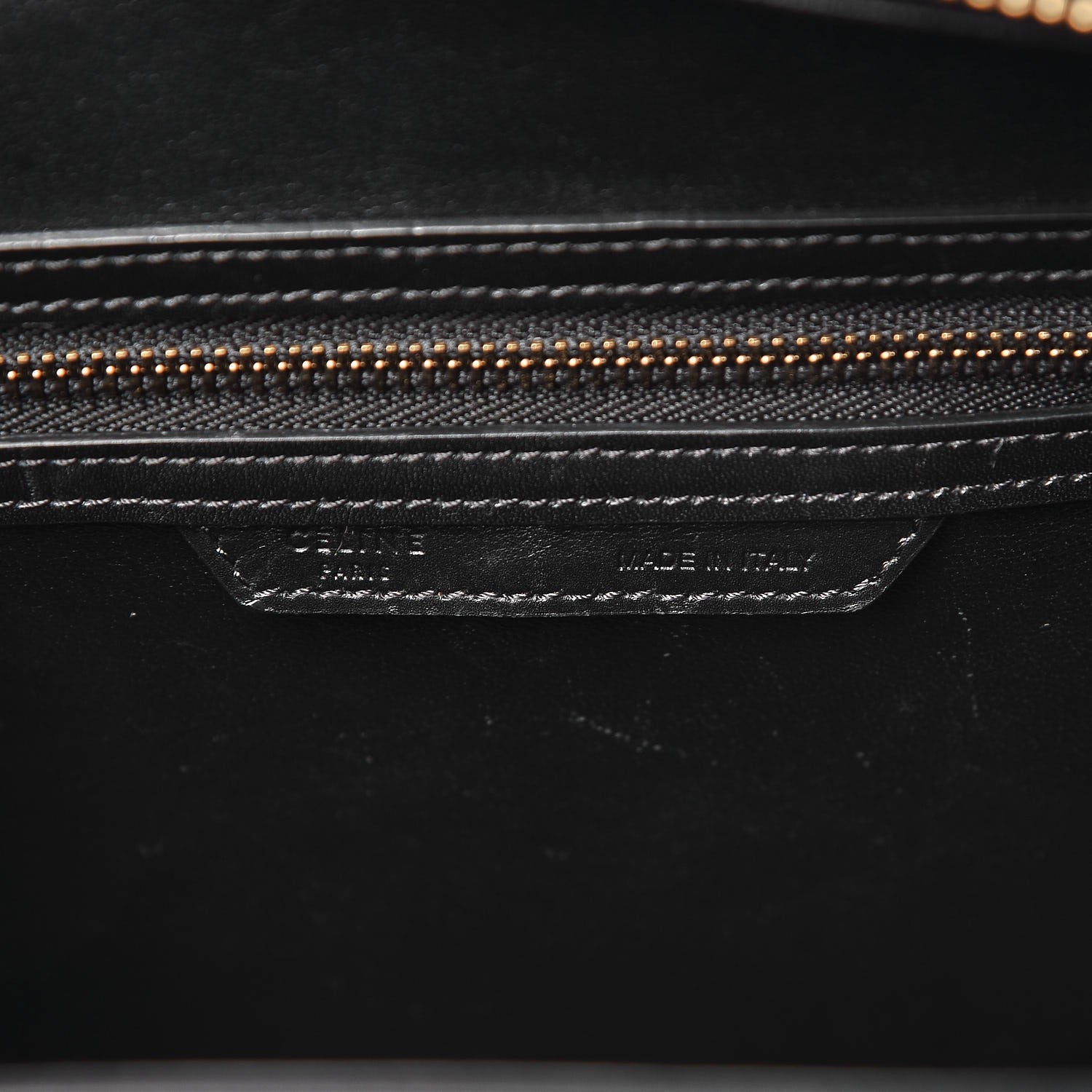 Celine Shrunken Lambskin Micro Bi-Color Luggage Black White 6 of 8