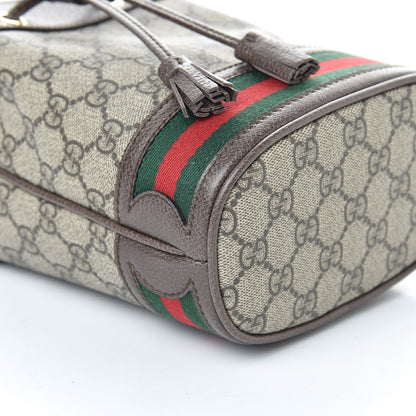 Gucci GG Supreme Monogram Web Mini Ophidia Bucket Bag Brown 9 of 10