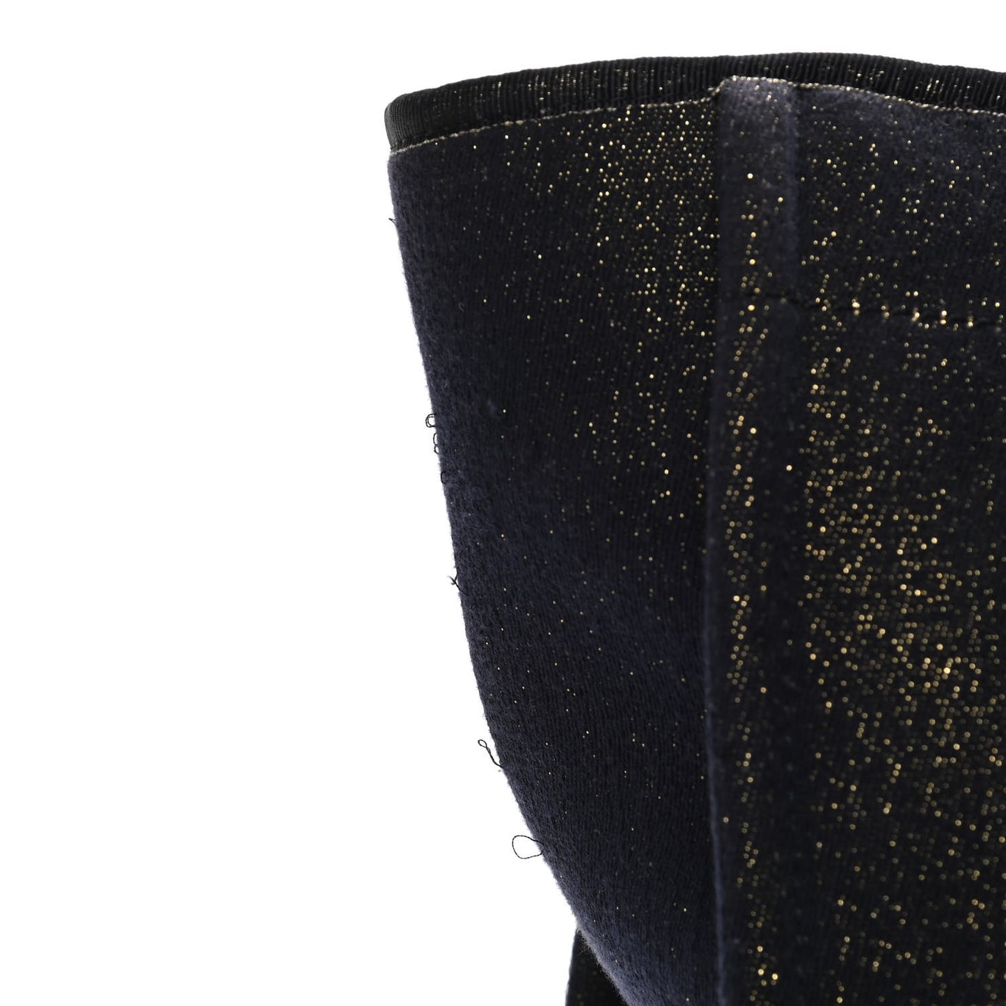 Lurex Canvas Medium Deauville Tote Navy Blue Gold