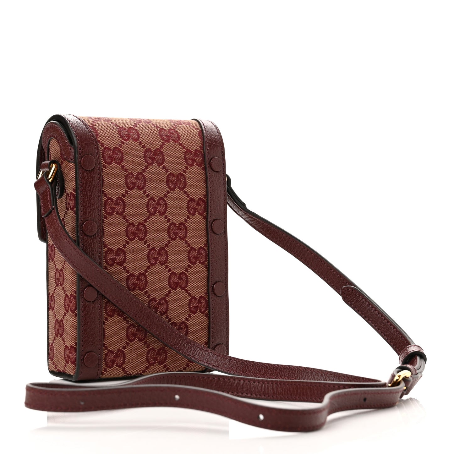 Monogram Textured Dollar Calfskin Mini Horsebit 1955 Crossbody Bag Sahara Rubino Chardonnay