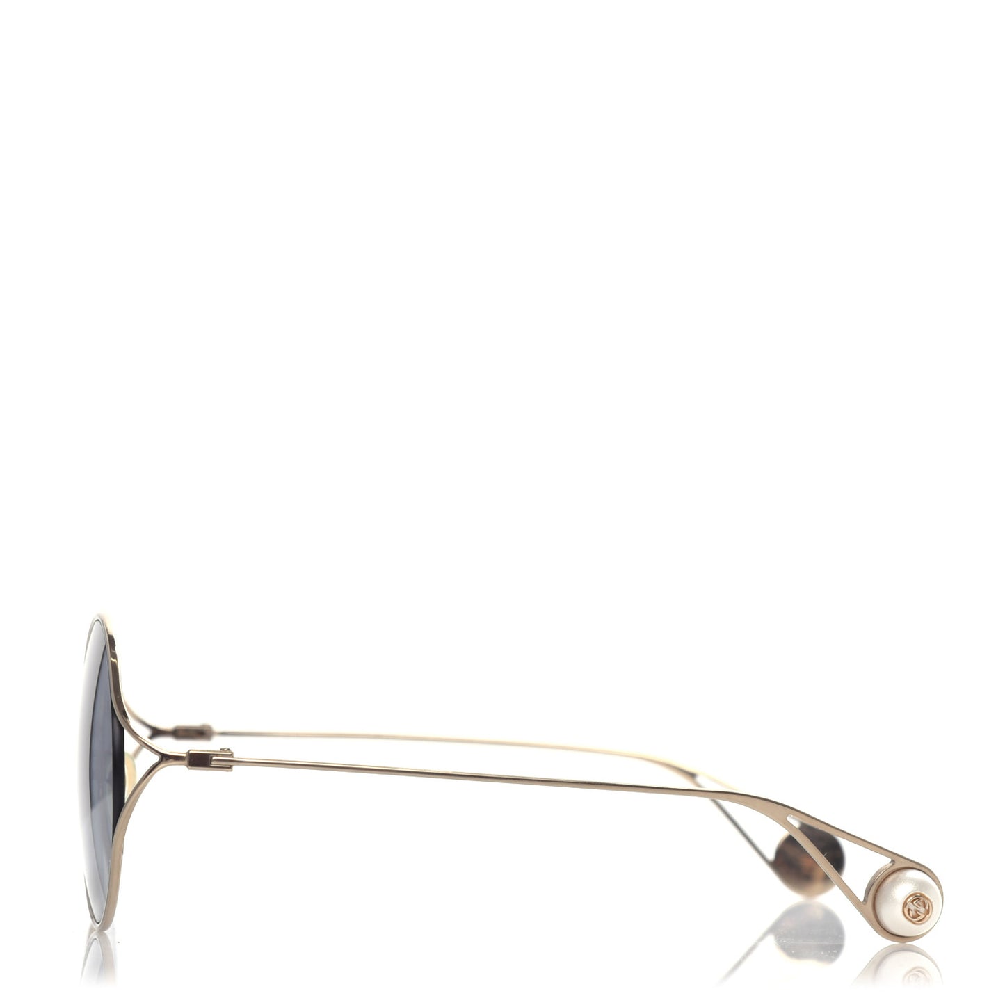 Metal Round Pearl Tip Sunglasses GG0253S Gold