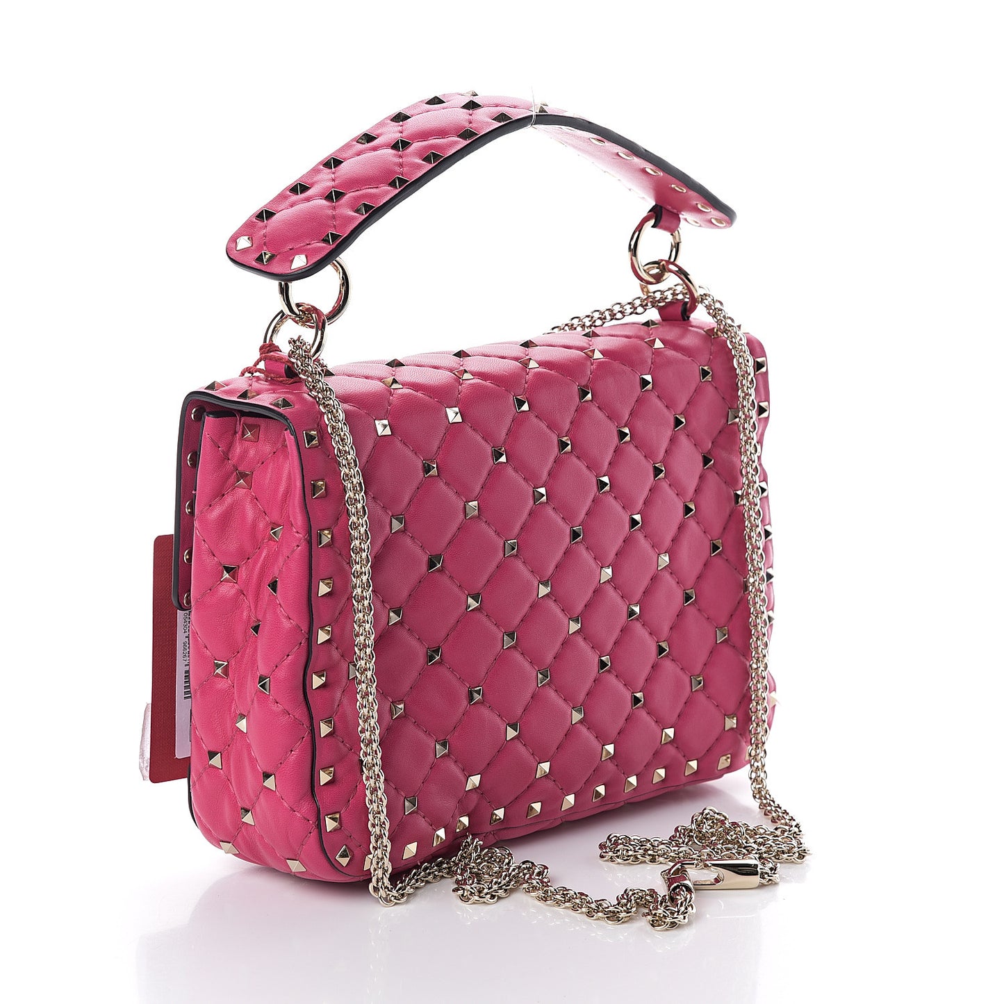Nappa Medium Rockstud Spike Shoulder Bag Disco Pink
