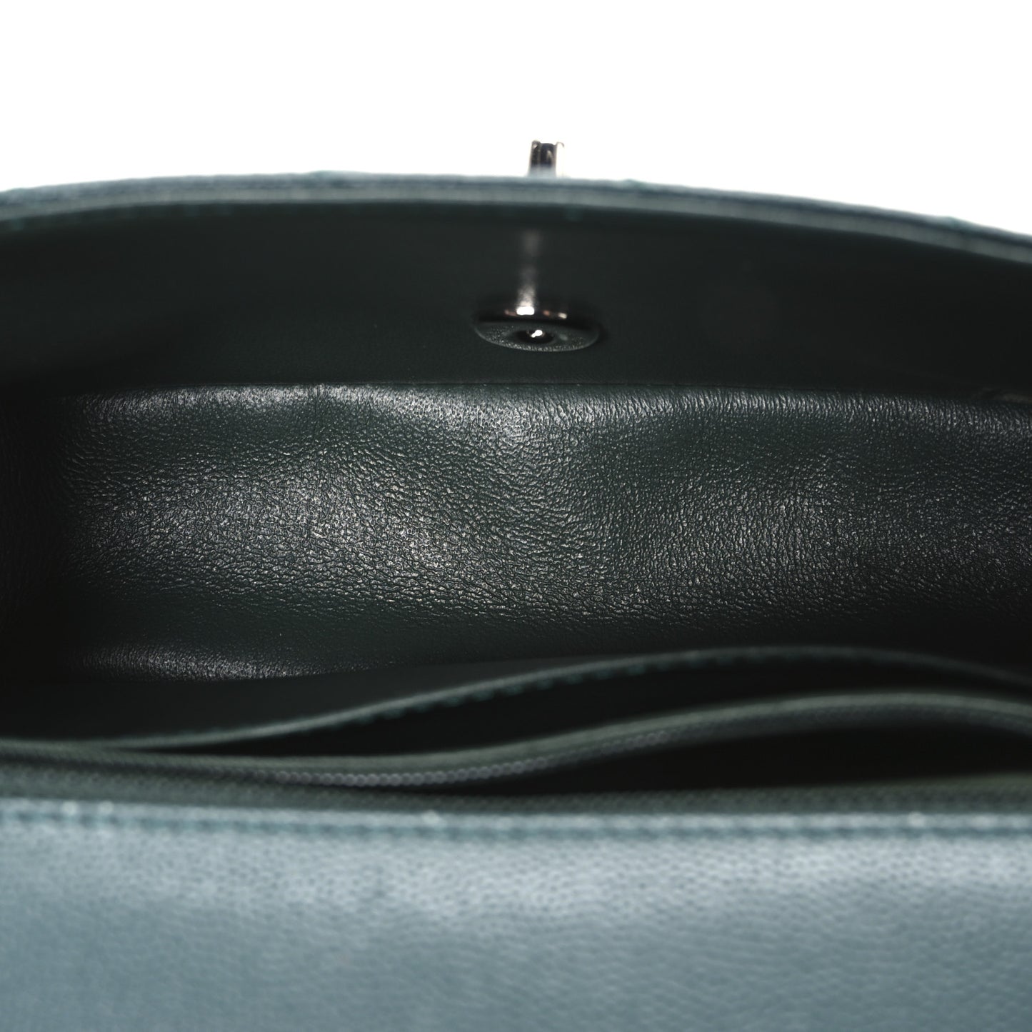 Caviar Quilted Mini Rectangular Flap Dark Green