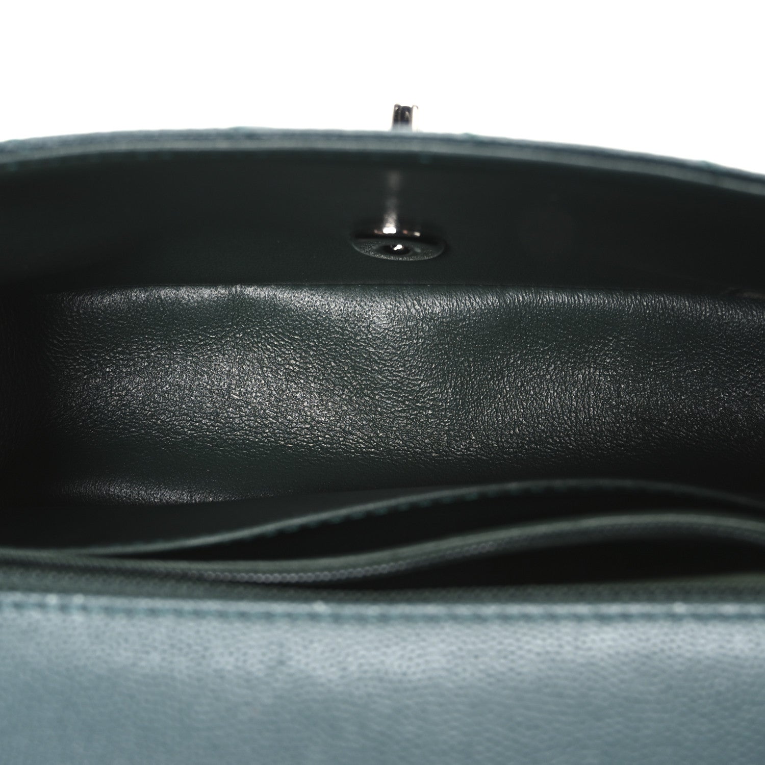 Chanel Caviar Quilted Mini Rectangular Flap Dark Green 5 of 10