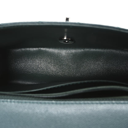 Chanel Caviar Quilted Mini Rectangular Flap Dark Green 5 of 10