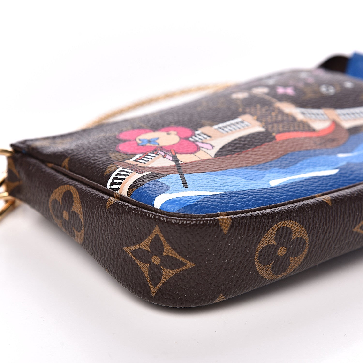 Louis Vuitton Monogram 2019 Christmas Animation Mini Venice Pochette Accessories Blue 7 of 8