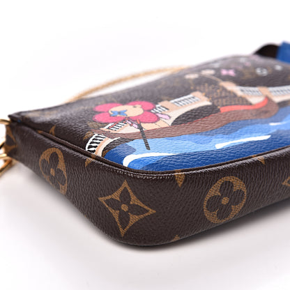 Louis Vuitton Monogram 2019 Christmas Animation Mini Venice Pochette Accessories Blue 7 of 8