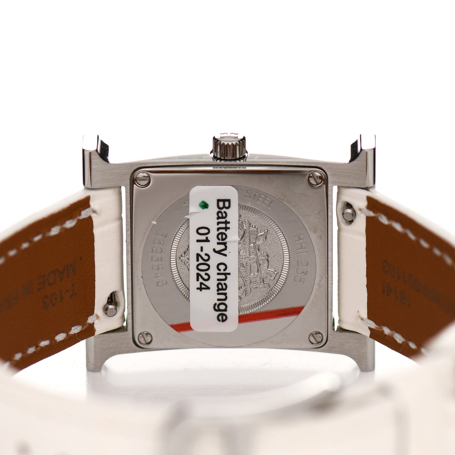 Stainless Steel Alligator Diamond Bezel Mother of Pearl 21mm Heure H Hour Quartz Watch Blanc