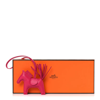 Hermes Milo Lambskin Grigri Rodeo Horse Bag Charm PM Rose Mexico 4 of 4