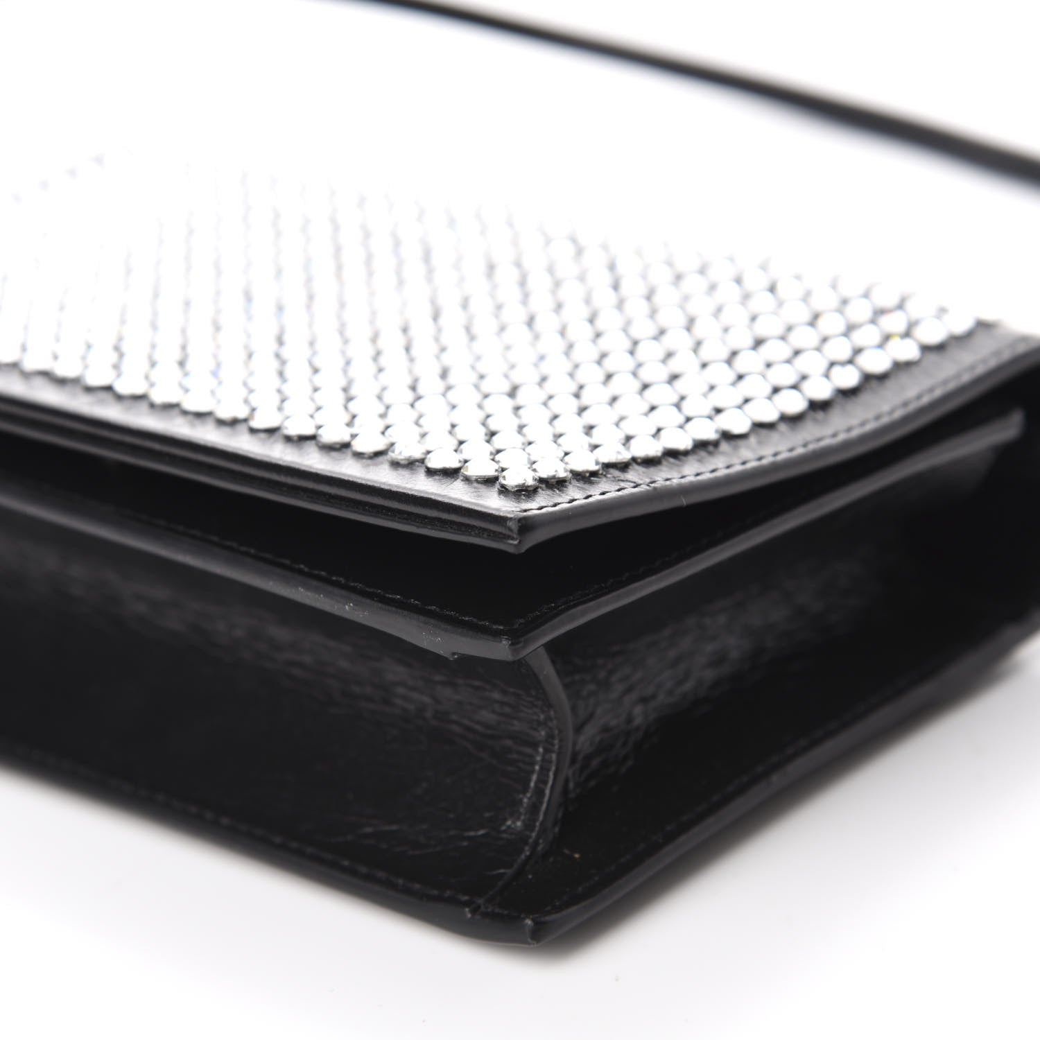 Saint Laurent Textured Patent Crystal Toy Kate Crossbody Black 7 of 10