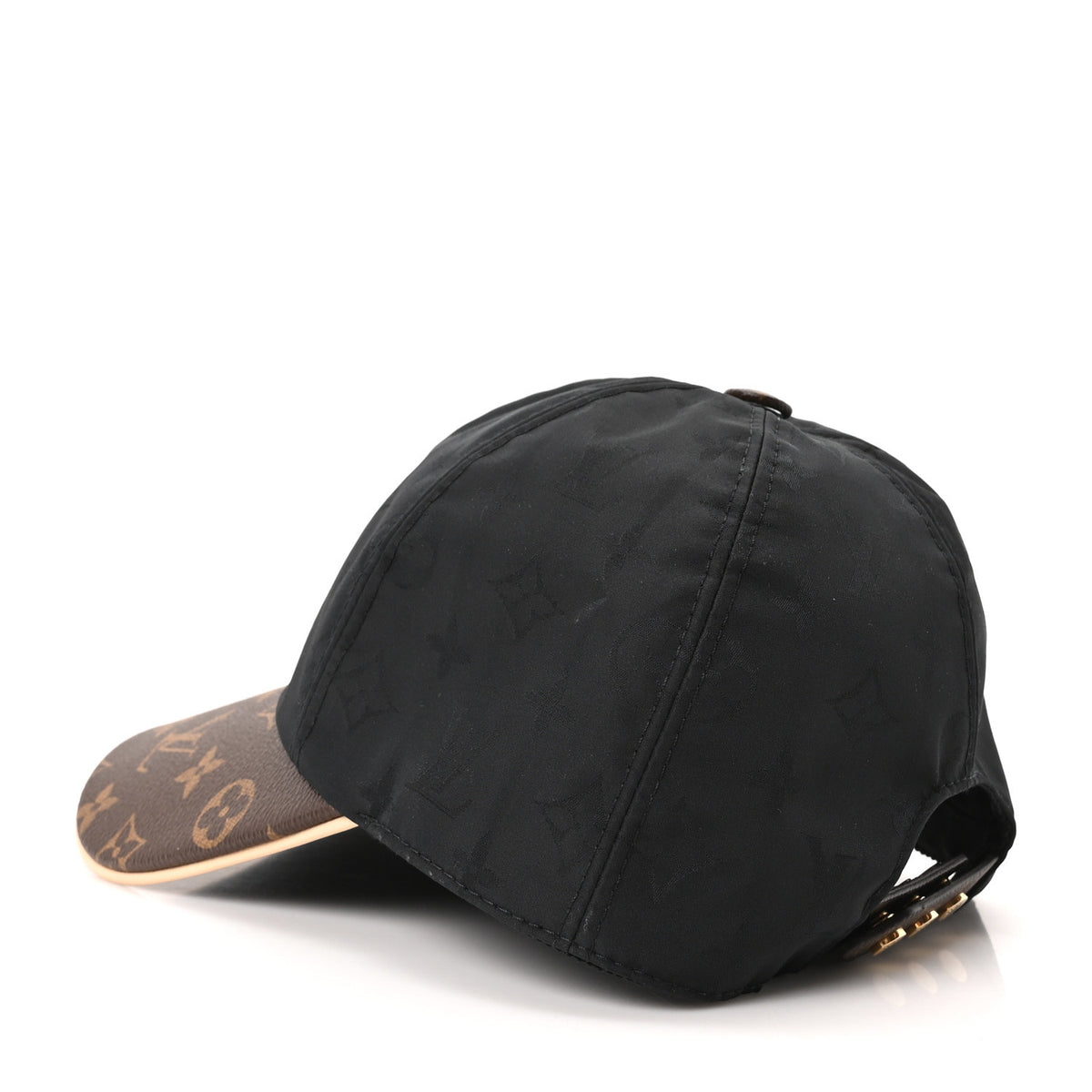 Polyester Silk Monogram LV Get Ready Cap M Black