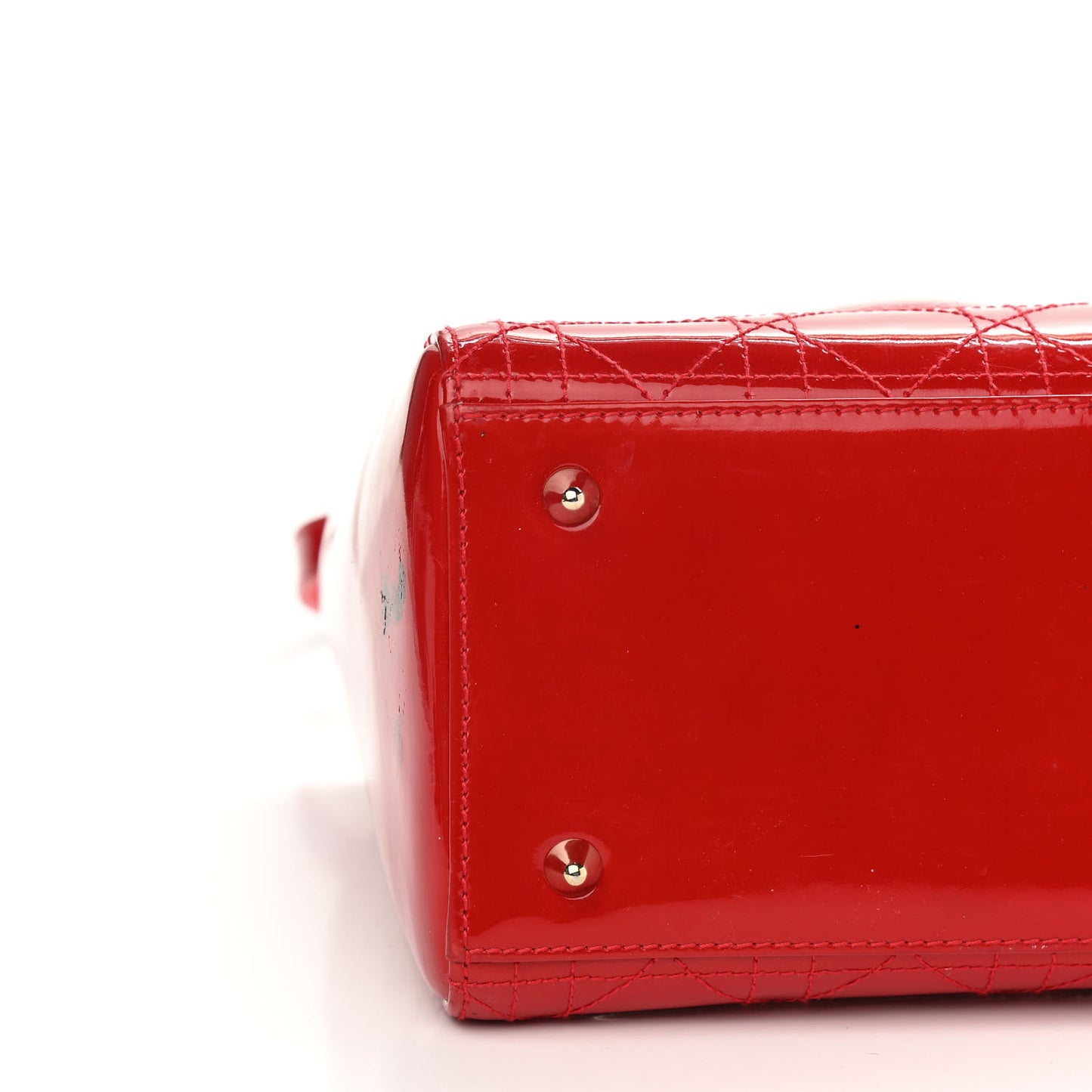 Patent Cannage Stitched Medium Lady Dior Red