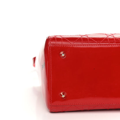 Christian Dior Patent Cannage Stitched Medium Lady Dior Red 8 of 14