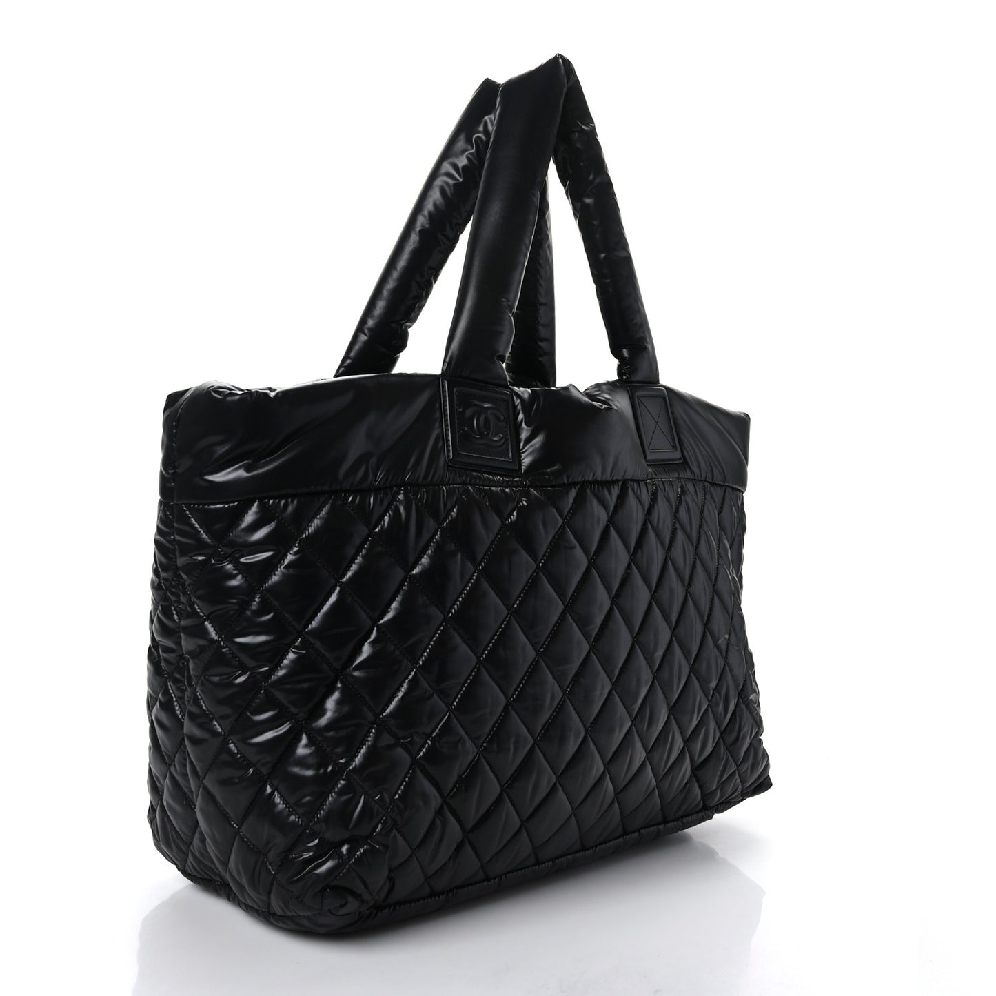 Nylon Quilted Large Coco Cocoon Tote Black