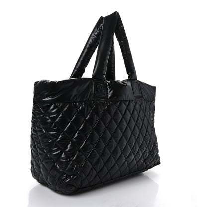 Chanel Nylon Quilted Large Coco Cocoon Tote Black 3 of 9