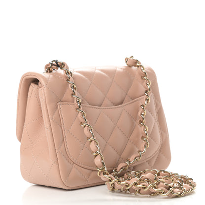 Chanel Lambskin Quilted Mini Square Flap Beige 3 of 12