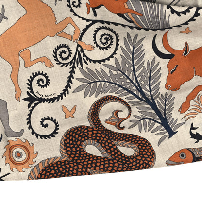 Hermes Cashmere Silk Sous Le Charme d'Orphee Shawl 140 Naturel Terracotta 2 of 4