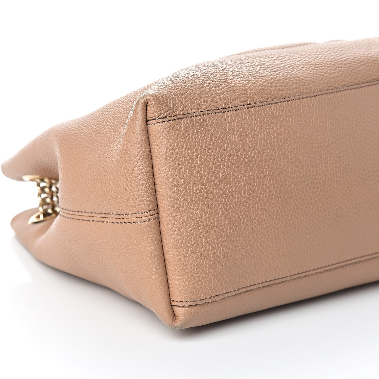 Gucci Pebbled Calfskin Medium Soho Chain Shoulder Bag Rose Beige 8 of 10