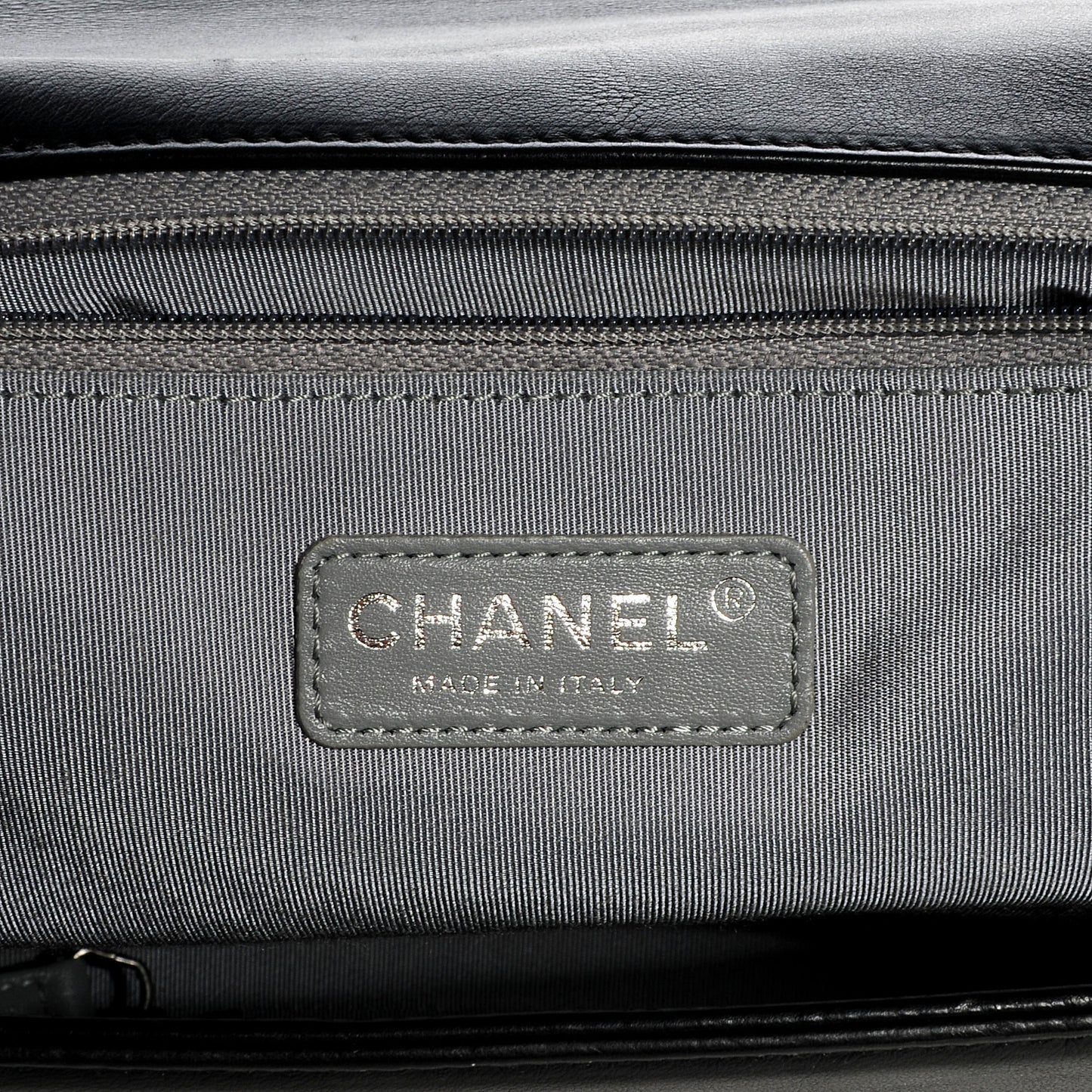 Calfskin Double Stitch Large Boy Flap Black