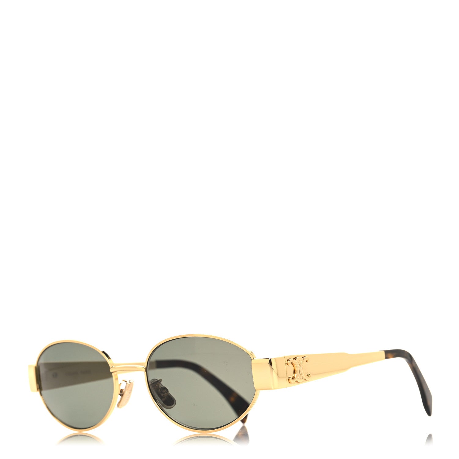Celine Metal Triomphe 01 Sunglasses CL40235U Gold Green 1 of 7