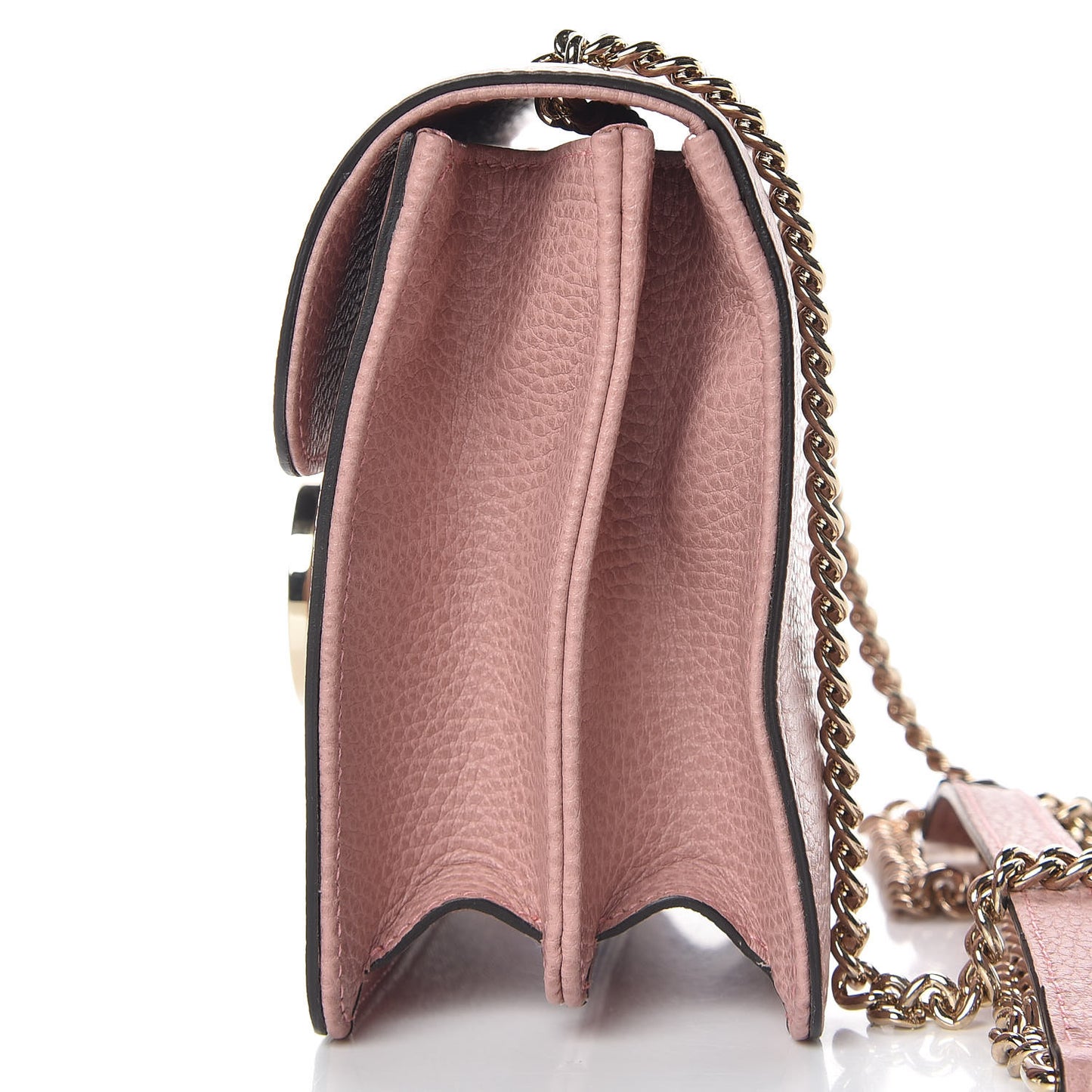Dollar Calfskin Small Interlocking G Shoulder Bag Soft Pink