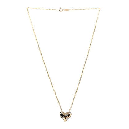 Tiffany 18K Yellow Gold Platinum Diamond Etoile Heart Pendant Necklace 3 of 7