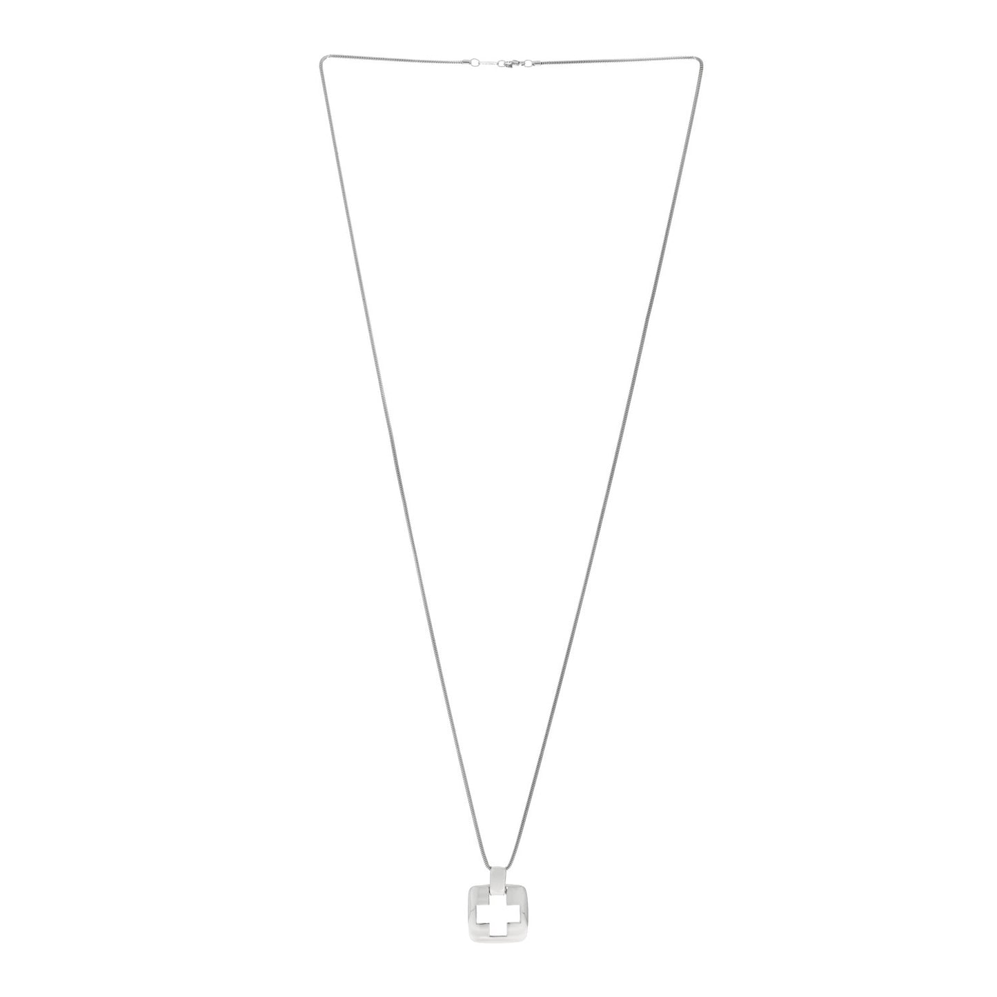 Sterling Silver Cross Cutout Pendant Necklace