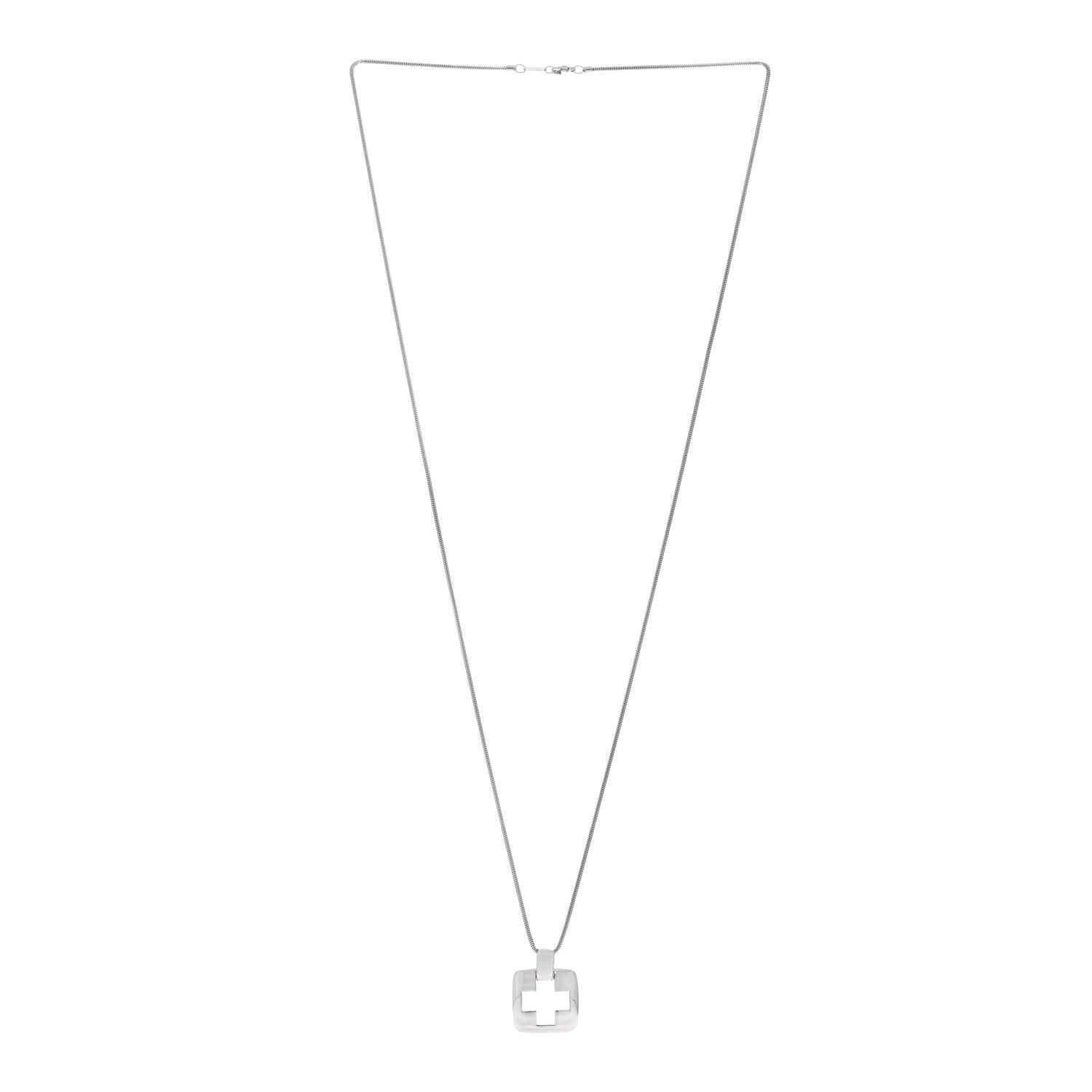 Tiffany Sterling Silver Cross Cutout Pendant Necklace 3 of 4