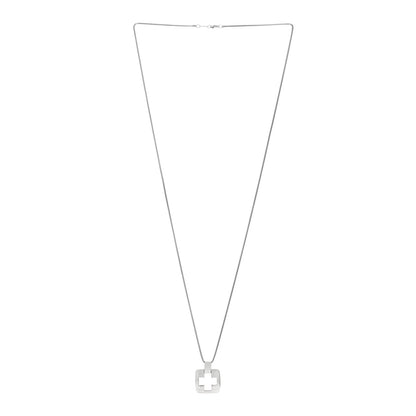Tiffany Sterling Silver Cross Cutout Pendant Necklace 3 of 4