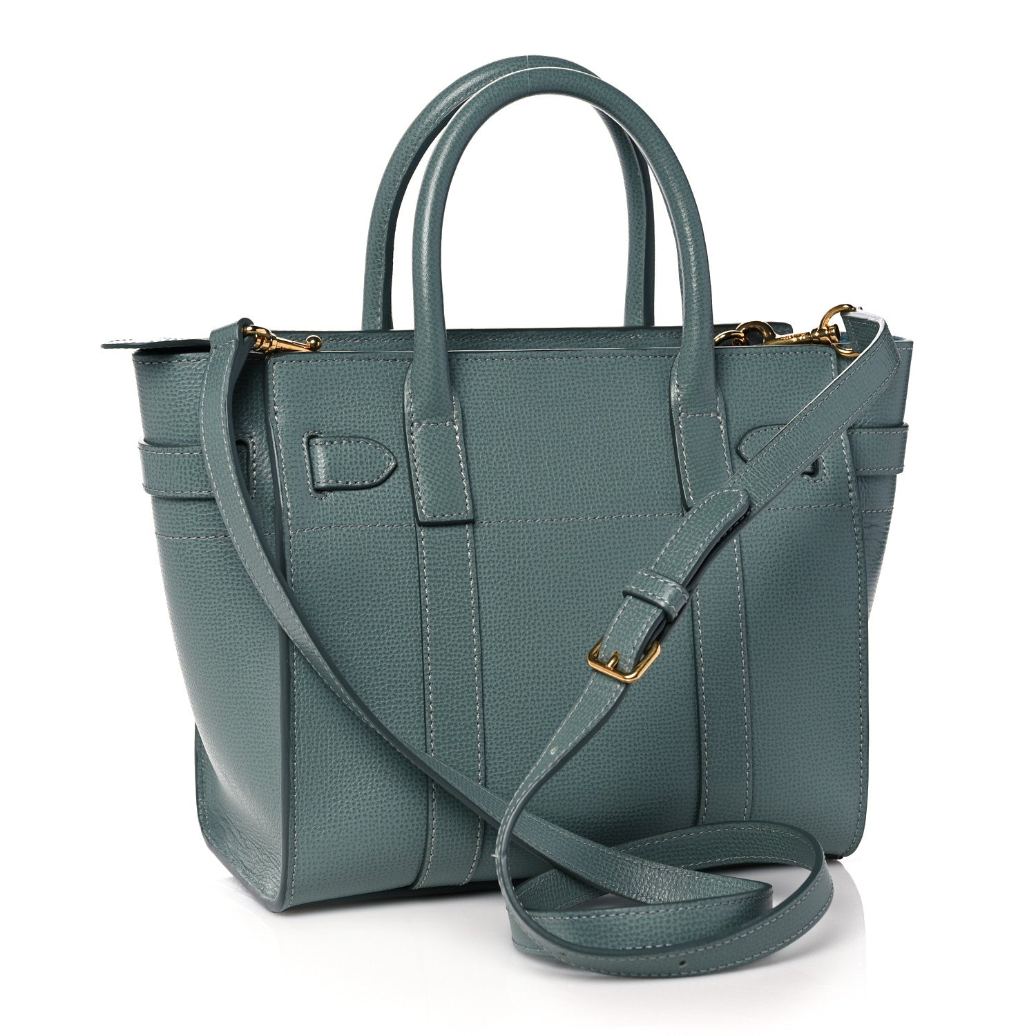 Mulberry Small Classic Grain Mini Zipped Bayswater Antique Blue 3 of 14