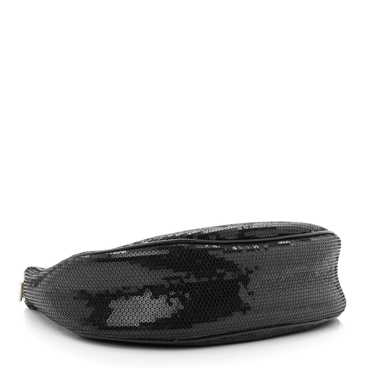 Sequin Medium Chain Ava Shoulder Bag Black