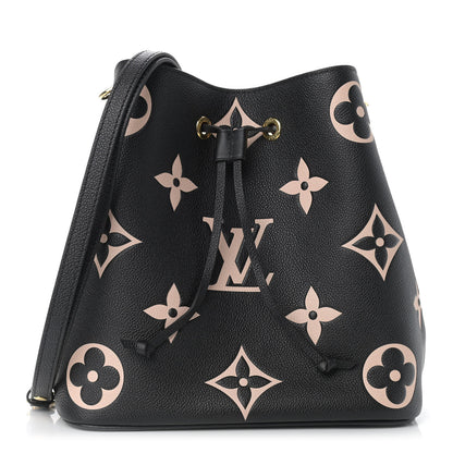 Louis Vuitton Empreinte Monogram Giant Neonoe MM Black Beige 3 of 10