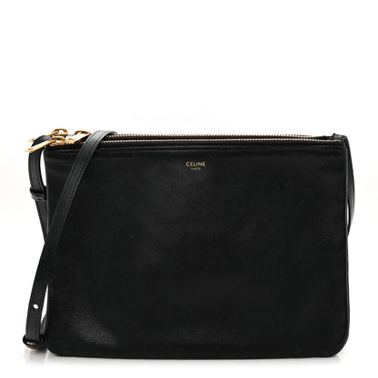 Celine Lambskin Small Trio Crossbody Bag Black 1 of 14