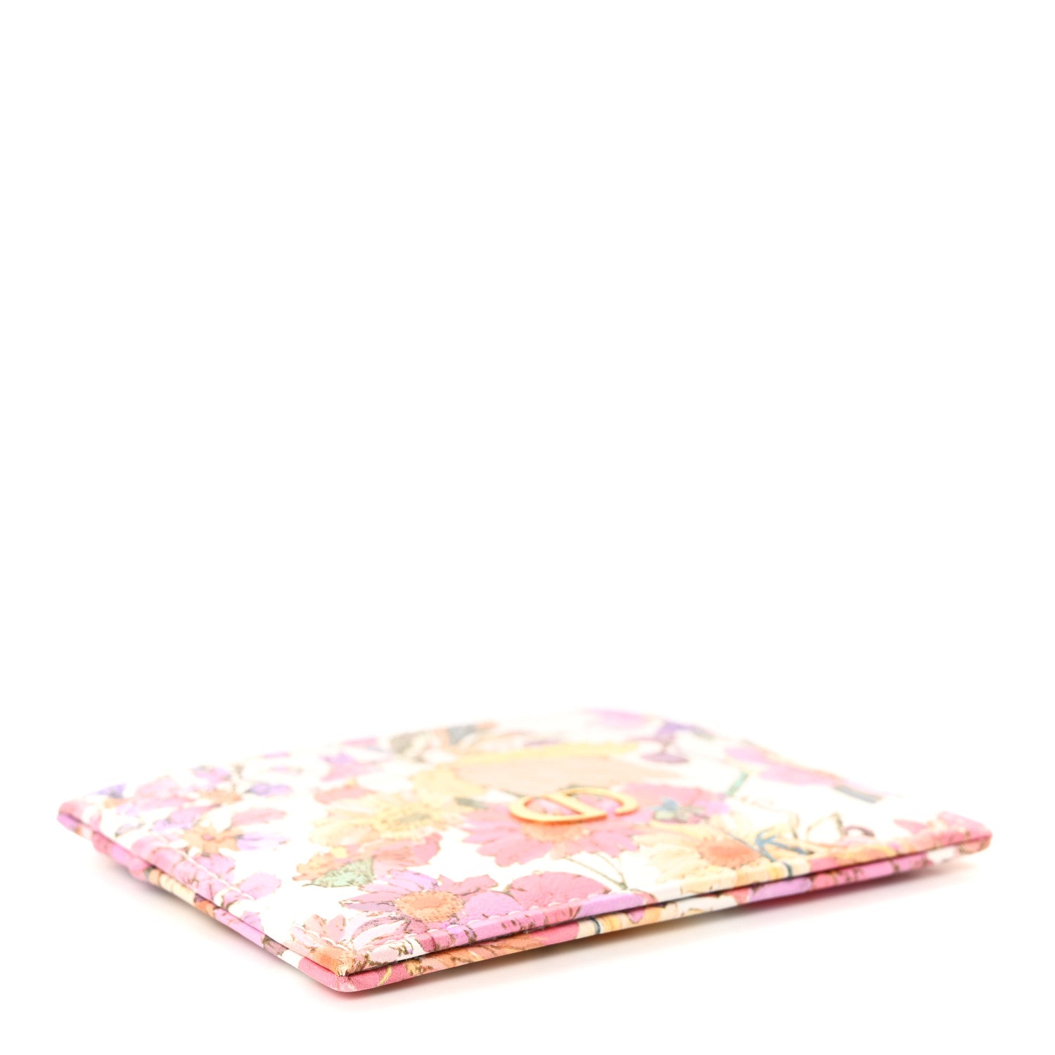 Christian Dior Calfskin Caro Freesia Five-Slot Card Holder White Multicolor 4 of 8