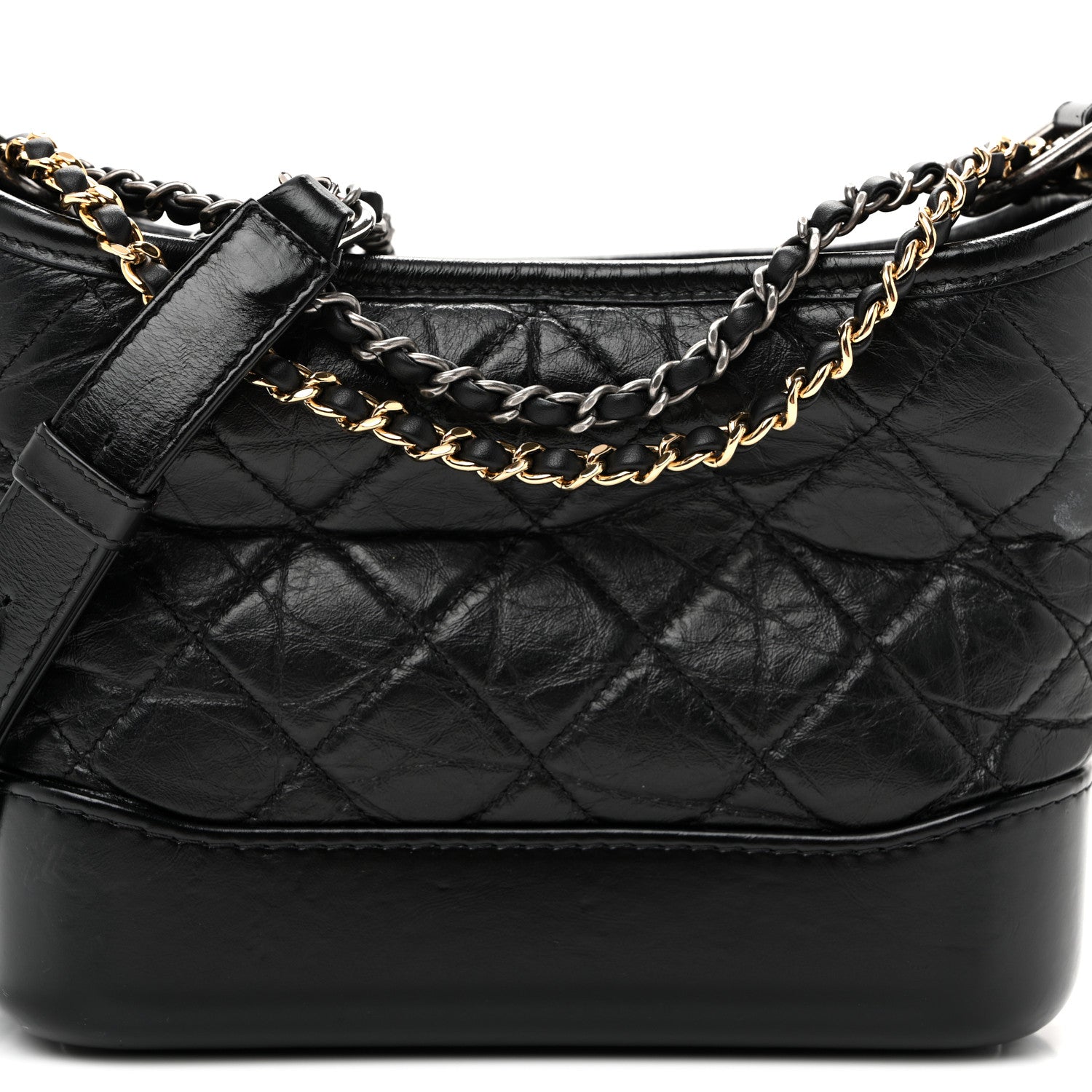 Chanel Aged Calfskin Quilted Small Gabrielle Hobo  Black 8 of 11